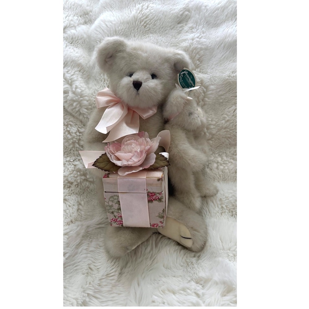 Bearington Collection Teddy Bear Plush Gift Box Pink Bow Baby Bear 13" Cute